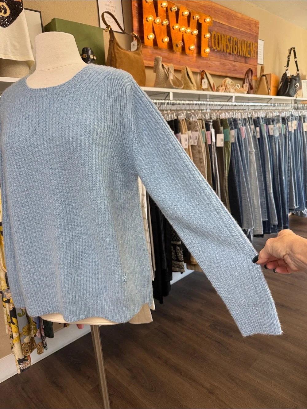 Tory Burch | Tory Sport Light Blue Cashmere Crewneck Sweater Size M